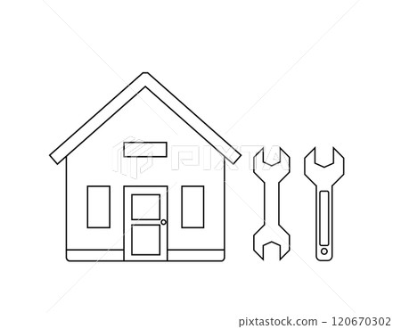 Cute house illustration, single-family home icon 120670302