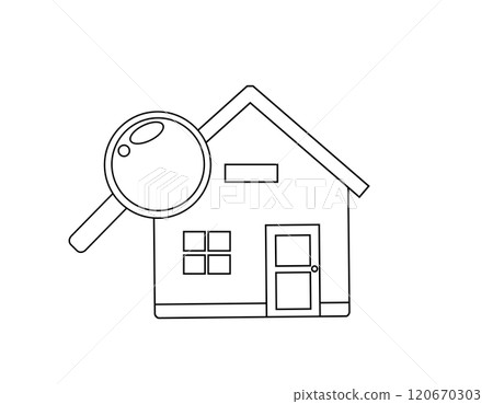 Cute house illustration, single-family home icon 120670303