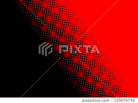 Vector image of stylish halftone dot gradient background in red and black 120670739