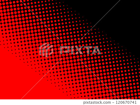 Vector image of stylish halftone dot gradient background in red and black 120670741