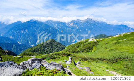 夏季攀登江帽山、南澤山（從南澤山頂眺望立山） 120671502