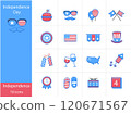 Icons Set Independence Day icon colorful icons set, Vector and Illustration 120671567