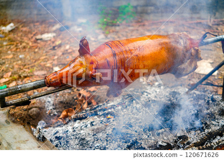 烤豬肉 120671626