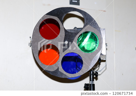 Lighting, spotlight, spotlight, stage, light, school, presentation, machine, equipment, stage set 120671734