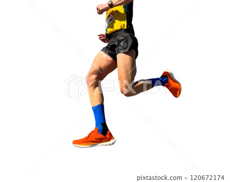 legs male runner running marathon race isolated on white background legs male runner running marathon race isolated on white background 120672174