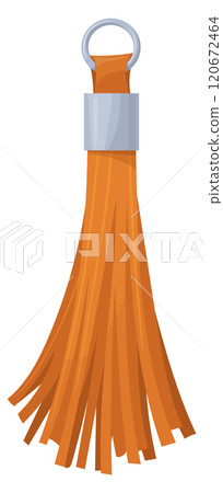 Handbag tassel. Fashion accessory. Keyring cartoon icon Handbag tassel. Fashion accessory. Keyring cartoon icon 120672464