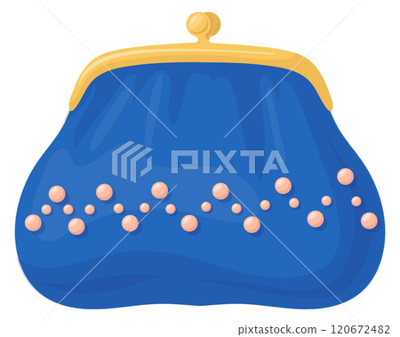 Purse cartoon icon. Retro female handbag accessory 120672482