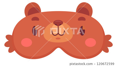 Bear sleeping mask. Cute relaxation night icon Bear sleeping mask. Cute relaxation night icon 120672599