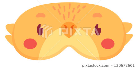 Chick sleeping mask. Cute baby bird garment Chick sleeping mask. Cute baby bird garment 120672601