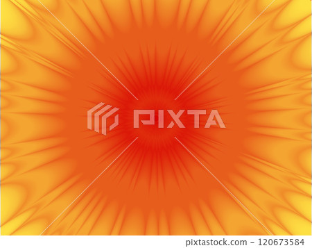 Psychedelic optical art featuring circular line patterns and radiant sun rays as a vector illustration that explores the surreal fusion of geometric design and hypnotic illusion in a stunning visual. 120673584