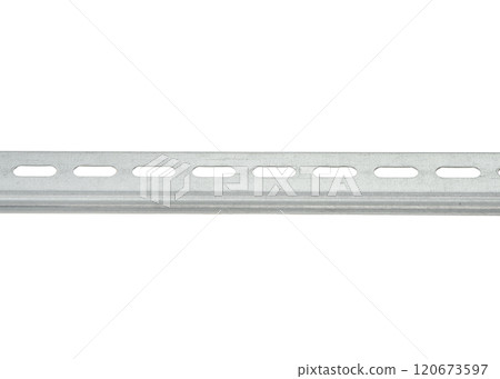 Perforated Steel Support Bar Close Up Perforated Steel Support Bar Close Up 120673597