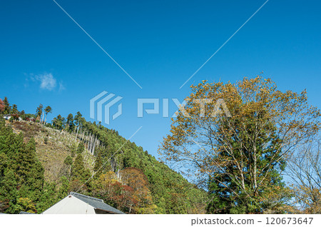 秋天的鞍馬山風景 京都市 秋天的鞍馬山風景 京都市 120673647