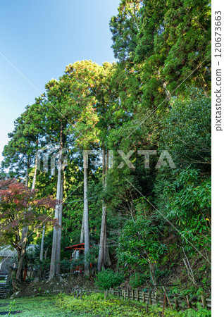Small park in Kurama, Kyoto City 120673663