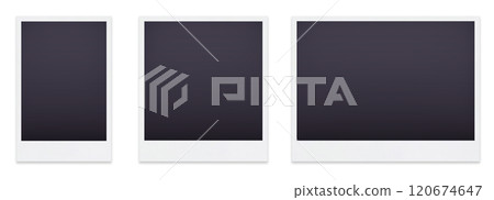 A set of three Polaroid photo frame materials A set of three Polaroid photo frame materials 120674647