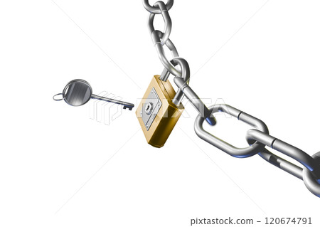 Crime prevention image (padlock type) transparent material 120674791