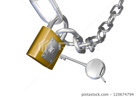 Crime prevention image (padlock type) transparent material 120674794