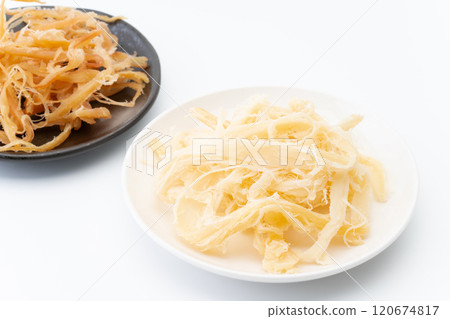 Squid with skin and smoked squid Squid with skin and smoked squid 120674817