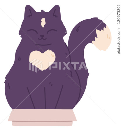Lovely cat sleeping in little box. Cute pet Lovely cat sleeping in little box. Cute pet 120675203