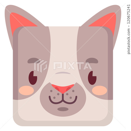 Cat square head. Animal cartoon face avatar Cat square head. Animal cartoon face avatar 120675241