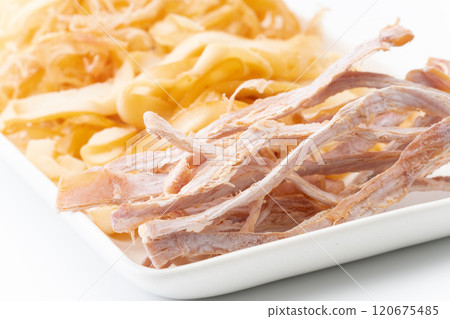Close-up of a platter of squid appetizers Close-up of a platter of squid appetizers 120675485