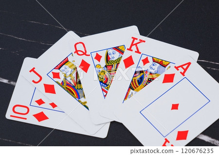 The strongest card in the playing card poker game, Royal Straight Flush 120676235