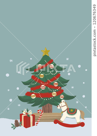 Christmas tree and presents hand-drawn illustration background 120676349