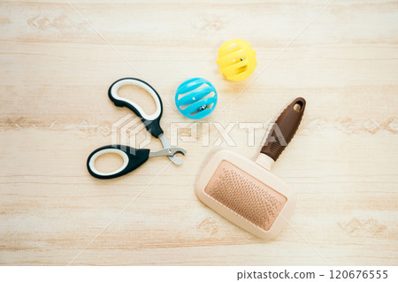 Cat nail clippers, cat brushes, toys 120676555