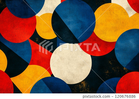 Bold abstract art with colorful circles 120676886
