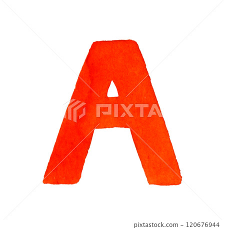 Capital letter A Cute hand-drawn watercolor illustrations and handwritten characters 120676944
