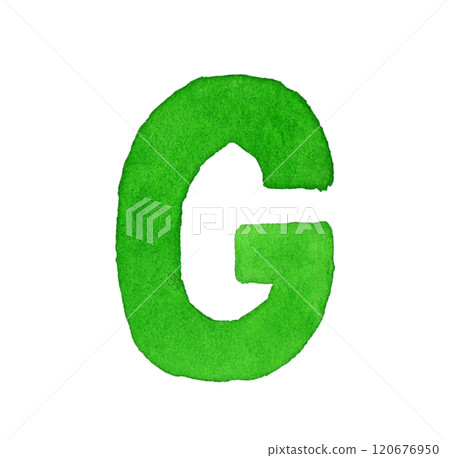 Capital letter G Cute hand-drawn watercolor illustrations and handwritten characters Capital letter G Cute hand-drawn watercolor illustrations and handwritten characters 120676950