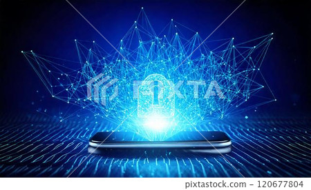 保護智慧型手機上個人資訊的網路安全圖像 3DCG 動畫 4K 120677804