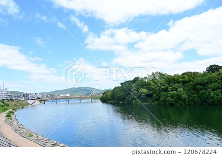 Asahikawa near Okayama Castle 120678224