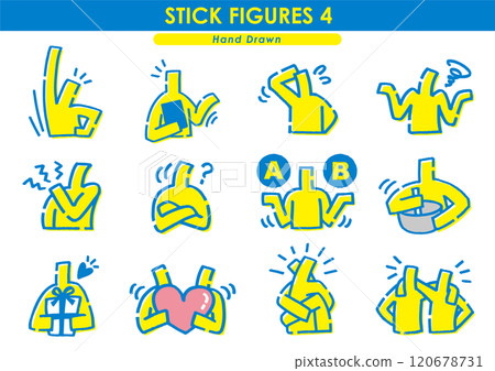 Hand drawn stick figures set 120678731