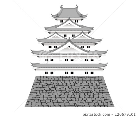 日本城堡五層城堡塔的插圖 日本城堡五層城堡塔的插圖 120679101