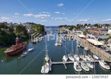 Aerial view of the Port-Rhu in Douarnenez 120679587