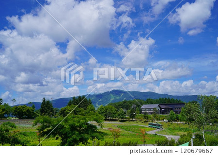 The view from the pastoral village in Gujo City, Gifu Prefecture 120679667