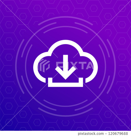Download icon with a cloud, vector Download icon with a cloud, vector 120679688