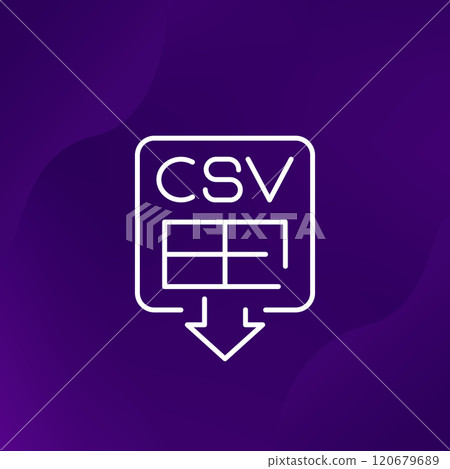 download csv file icon, line vector 120679689