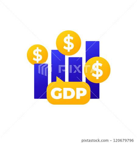 GDP icon, Gross Domestic Product vector 120679796