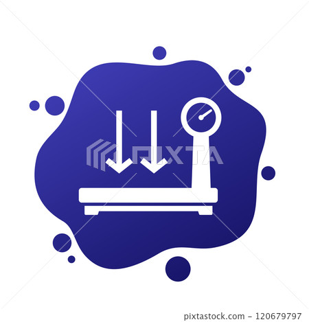platform scales icon, weight machine vector 120679797