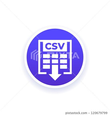 csv file download icon, vector design 120679799