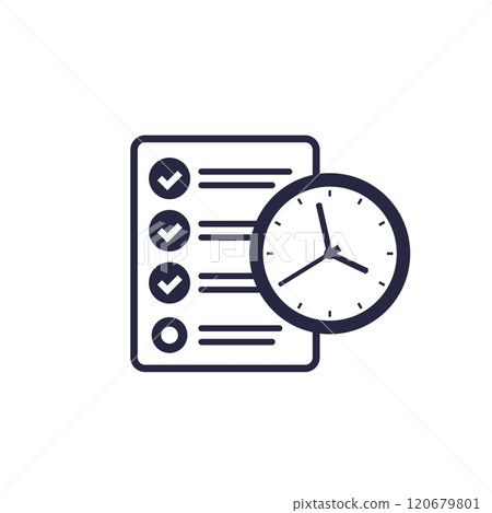 timesheet or time tracking icon 120679801