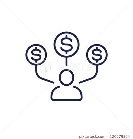 Employee cost line icon, vector 120679804