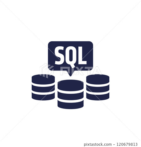 SQL icon, Structured Query Language vector 120679813