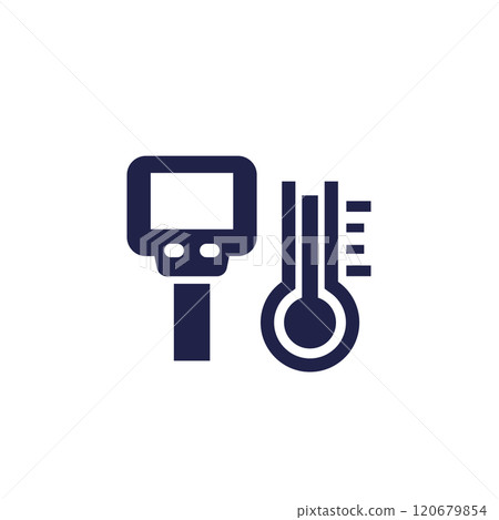 thermal imager icon on white, infrared camera thermal imager icon on white, infrared camera 120679854
