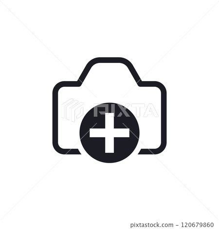 Add photo icon with a camera 120679860