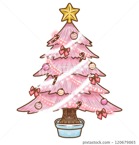 Pink colorful christmas tree 120679865