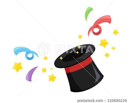 Background illustration of magic trick popping out of a top hat 120680226