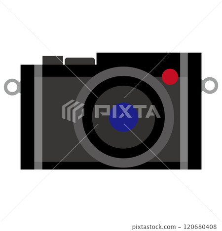 基於黑色、白色背景的簡單而豪華的相機插圖 120680408