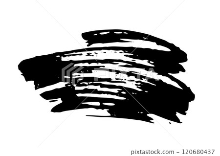 Brush stroke hand painted with black ink 120680437